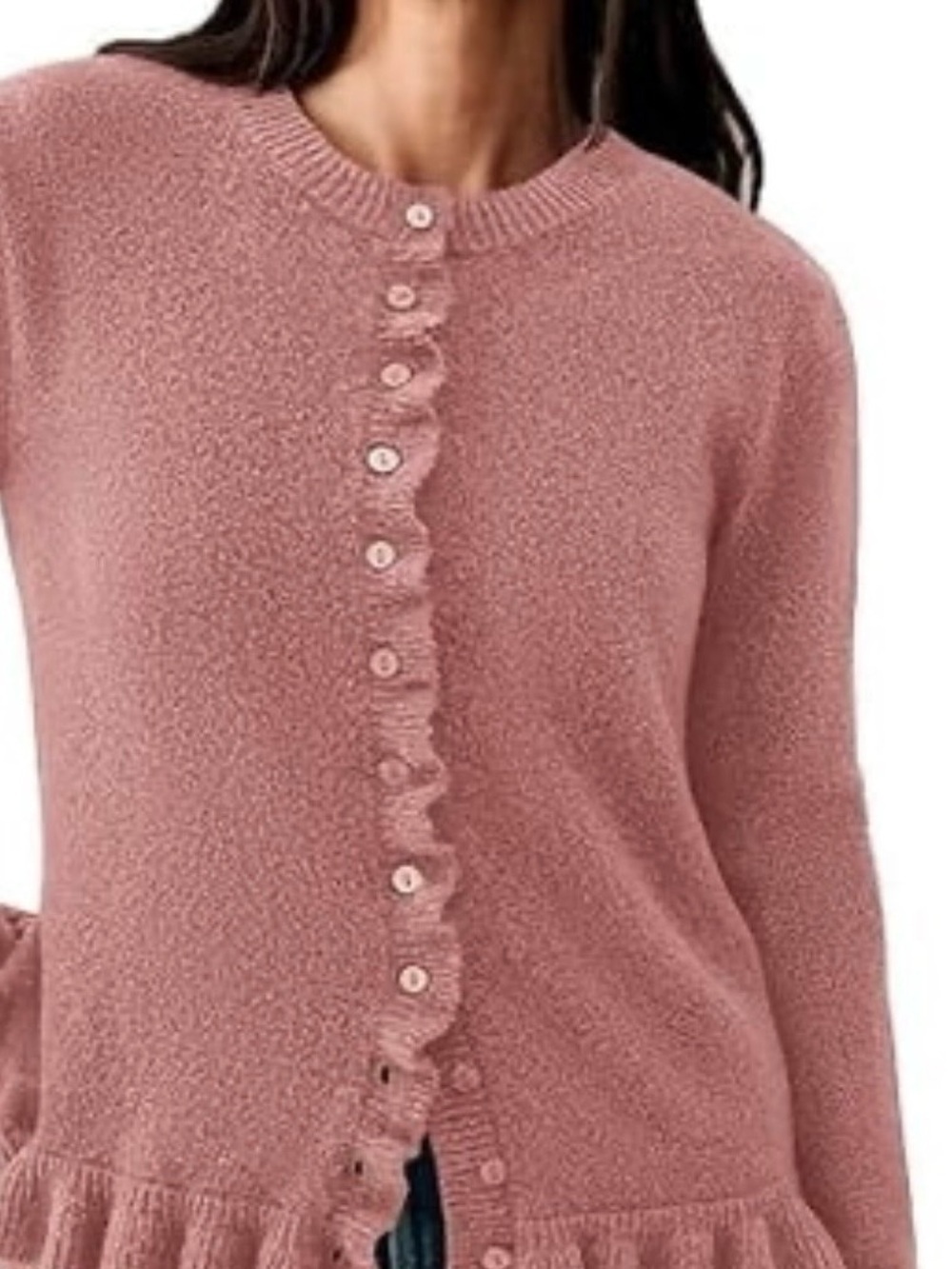 CeCe Ruffle-Trim Button Cardigan - Picture 12 of 12